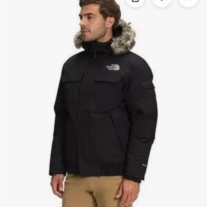 The North Face Men's Black Puffer Jacket with Fur Hood
